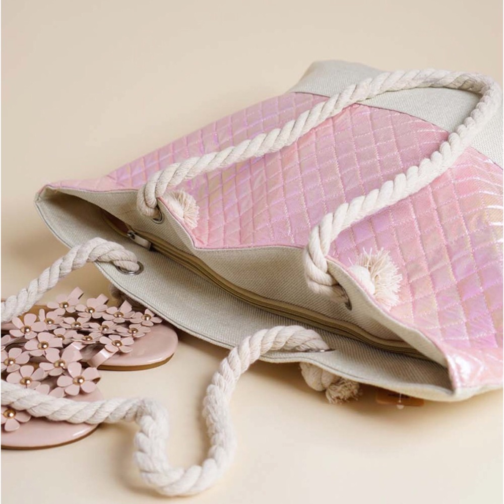 Mermaid Pink Beach Tote - slight flaw - Picture 2 of 7